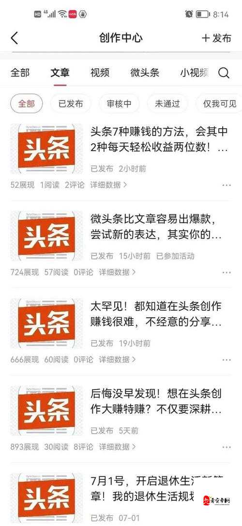 啊嗯我下水好多头条文章:这些文章的特点与价值分析