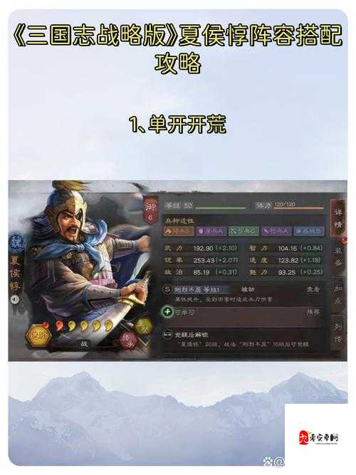 三国志战略版夏侯惇攻略,资源管理的艺术