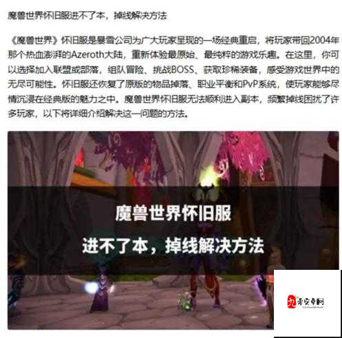 魔兽世界怀旧服排队掉线怎么办,资源管理优化指南