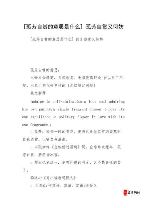 何为孤芳自赏什么歌,在资源管理中的深度解析与实践策略